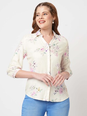 Kraus Jeans Women Floral Print Casual Multicolor Shirt