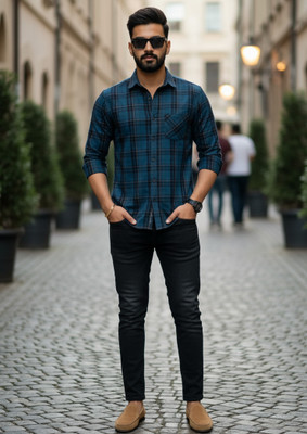 MAHADEV ENTERPRISE Men Embroidered, Checkered, Washed Casual Multicolor Shirt