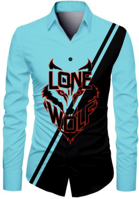 JRKENTERPRISE Men Printed Casual Light Blue Shirt