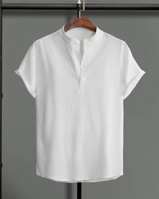 METRONAUT Men Solid Casual White Shirt