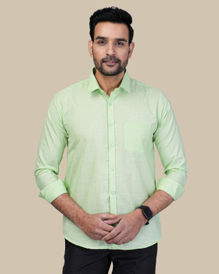 RENOUX Men Solid Casual Green Shirt