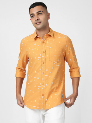 LEE Men Printed Casual Red Shirt
