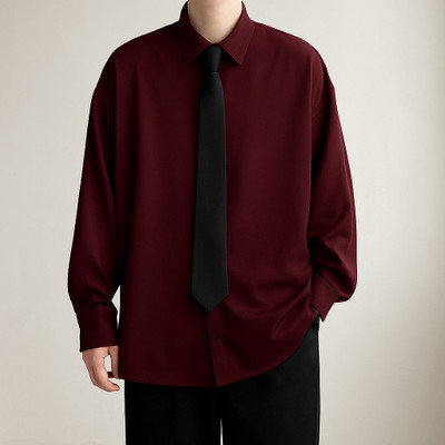 Asta Moda Men Solid Casual Maroon Shirt