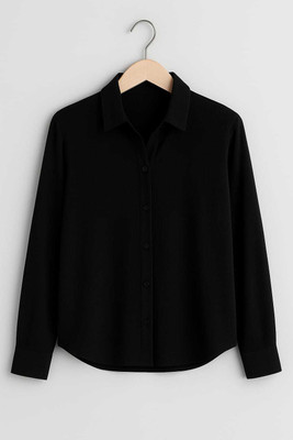 Sahiba Women Solid Casual Black Shirt