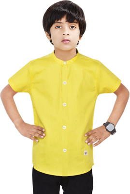 MADE IN THE SHADE Boys Solid Casual Yellow Shirt