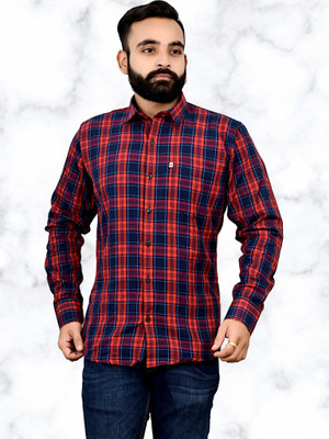 VK WINTER WEAR Men Striped Casual Brown Shirt