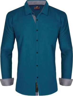 SYSBELLA FASHION Men Solid Casual Dark Blue Shirt