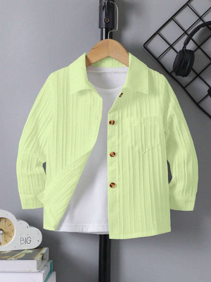 kavlo Boys Solid Casual Green Shirt