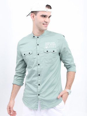 HIGHLANDER Men Printed Casual Green Shirt