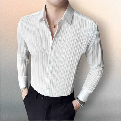 SHIVAY TRENDS Men Self Design, Solid Casual White Shirt