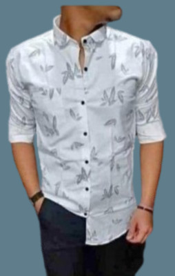 isuelfeb Men Solid Casual Cream Shirt