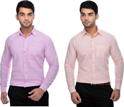 DESHBANDHU KHADI Men Solid Formal Multicolor Shirt(Pack of 2)
