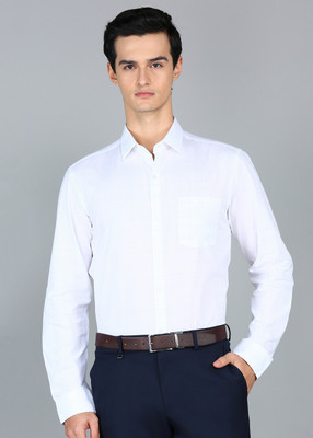 ARROW Men Checkered Formal White Shirt