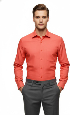 Colours 'n' Collars Men Color Block Formal White Shirt