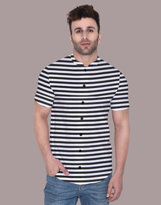 BEYOU FASHION Men Striped Casual Black Shirt
