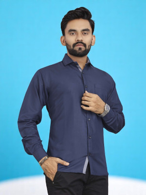 MANTRATREND Men Solid Casual Blue Shirt(Pack of 2)