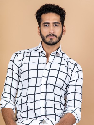 TISTABENE Men Checkered Casual White Shirt