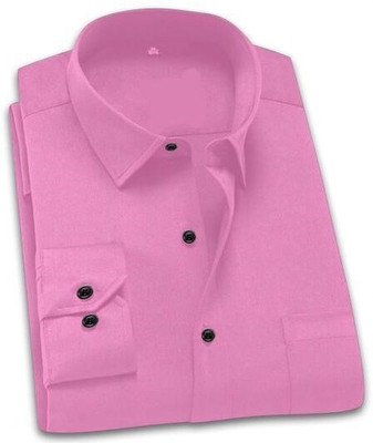 PAVITRAHUB Men Solid Casual Pink Shirt