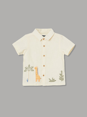 Juniors by Lifestyle Baby Boys Solid Casual White Shirt