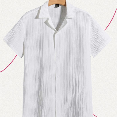 SHIRTWALA Men Striped Casual White Shirt