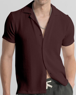Pal Enterprise Men Solid Casual Maroon Shirt