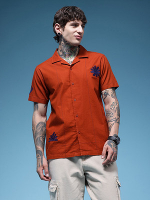 HERE&NOW Men Solid Casual Red Shirt