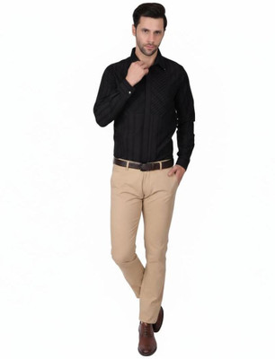 Pier Men Striped Casual Black Shirt