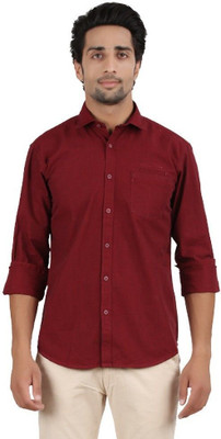 Super Weston Trend Men Solid Casual Maroon Shirt