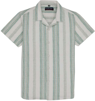 Status Quo Boys Printed Casual Green Shirt