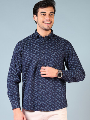 V-MART Men Printed Casual Blue Shirt