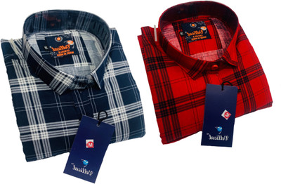 Vellical Men Checkered Casual Multicolor Shirt(Pack of 2)