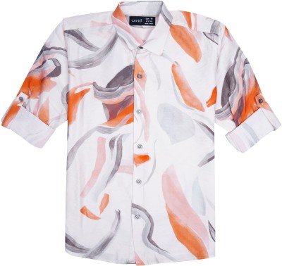 CAVIO Boys Printed Casual Grey Shirt