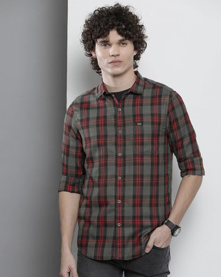 Jai Textiles Men Printed Casual Red Shirt