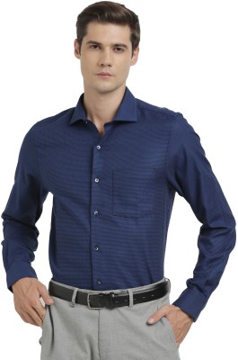 TURTLE Men Self Design Formal Dark Blue Shirt