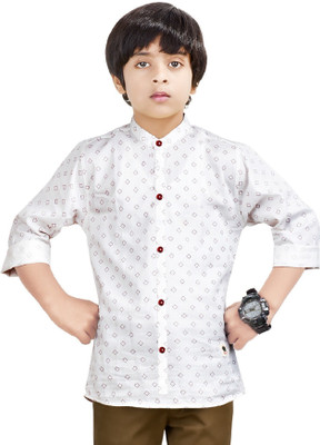 MADE IN THE SHADE Boys Printed Casual White Shirt