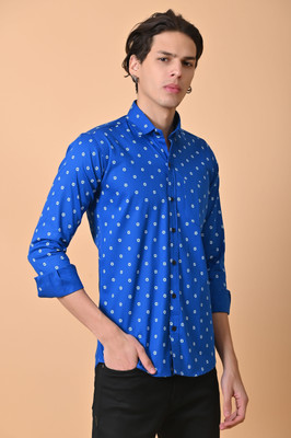 Lee Cross Men Printed Casual Blue, Red Shirt