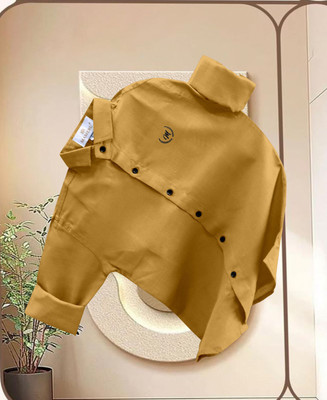 Lolark Boys Solid Festive Yellow Shirt