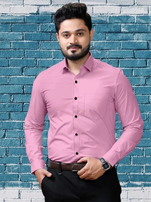 NILKANTHHONE Men Solid Casual Pink Shirt