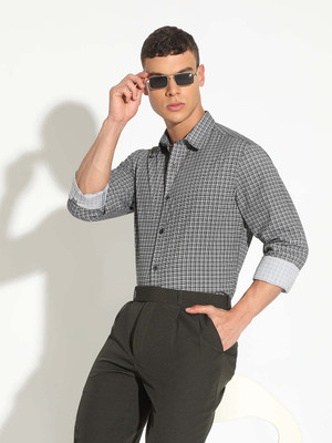 SHOWOFFFF Men Checkered Casual Black, White Shirt