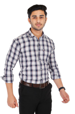 Shreyash Trend Men Solid Casual White, Red, Dark Blue Shirt