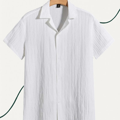 Jenil Fashion Men Self Design, Striped Casual White Shirt