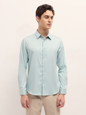 THE BEAR HOUSE Men Solid Casual Green Shirt