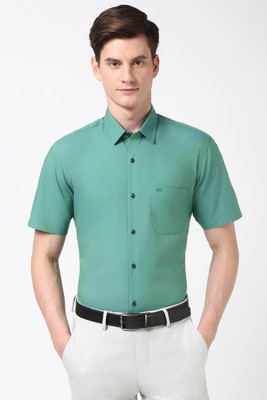 PETER ENGLAND Men Solid Formal Green Shirt