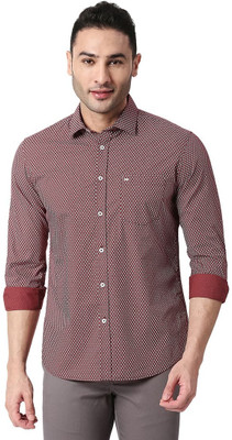 BASICS Men Printed Casual Maroon Shirt