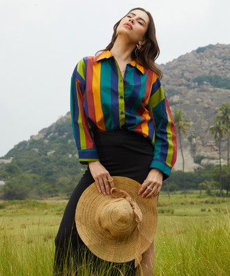 CAMPUS SUTRA Women Self Design Casual Multicolor Shirt