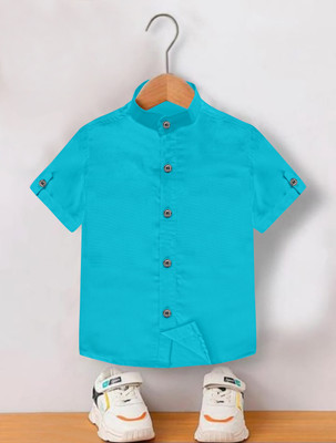 Riya Fashion Boys Solid Casual Light Blue Shirt