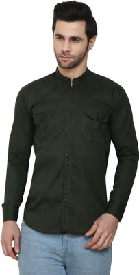 CRAFT HEAVEN Men Solid Casual Green Shirt