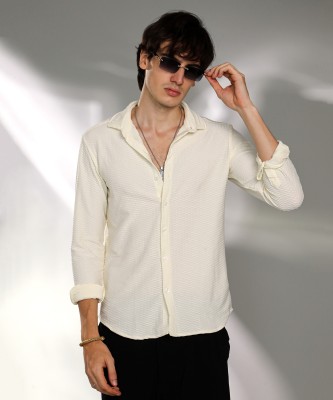 CAMPUS SUTRA Men Striped Casual White Shirt