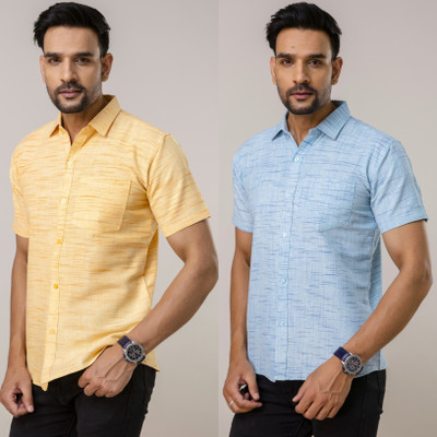 AUZAAI COLLECTION Men Printed Casual Multicolor Shirt(Pack of 2)