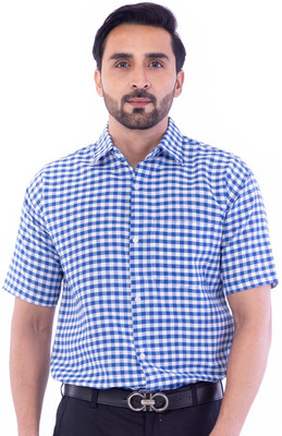 DESHBANDHU DBK Men Checkered Casual Light Blue Shirt